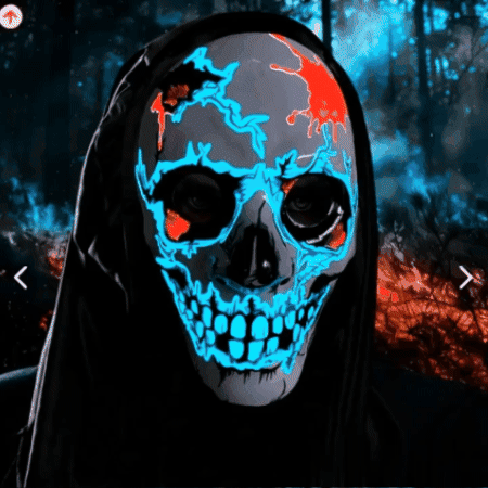 Máscara 3D con iluminación controlable – Conviértete en la pesadilla más real este Halloween 🎃OFERTA X HOY 39% DCTO
